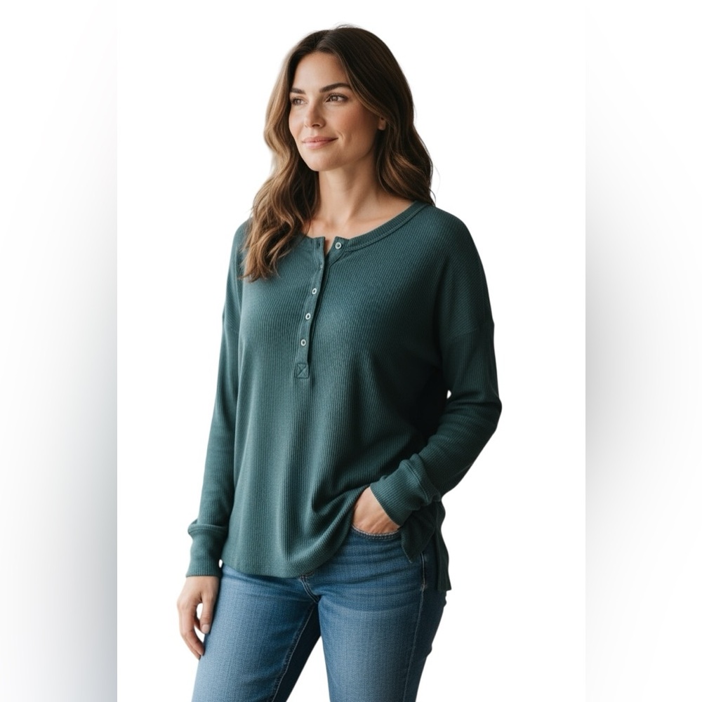 American Eagle Soft & Sexy Rib oversized loose fitting long sleeve shirt